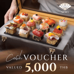 Seki Cash Voucher valued at THB 5,000, valid for 2 chances